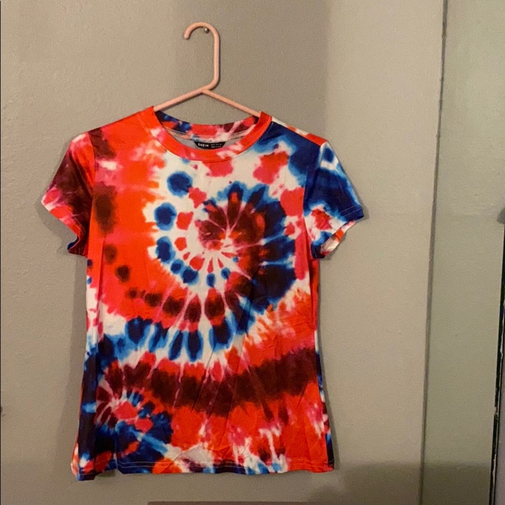 Red, white and blue top